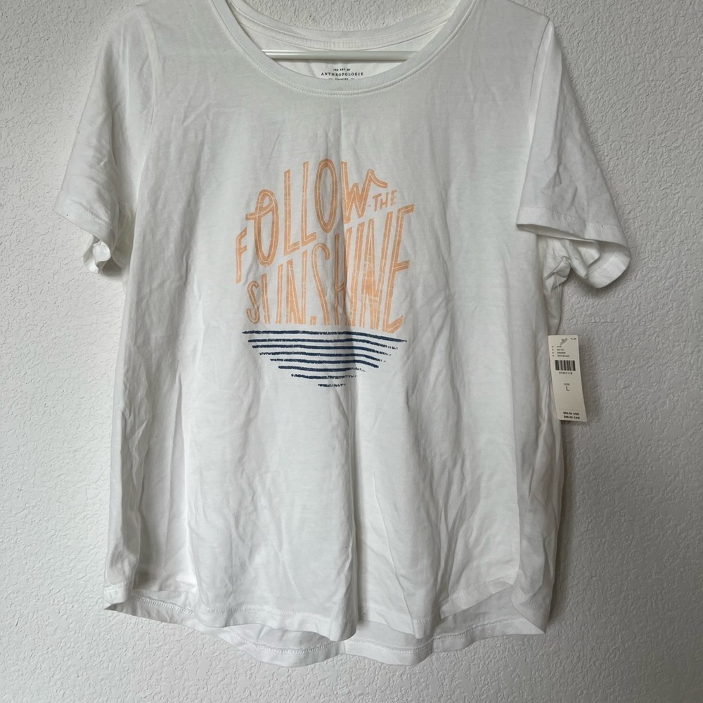 Carmen Saguer Anthropologie Sunshine Graphic Tee Size Large NWT